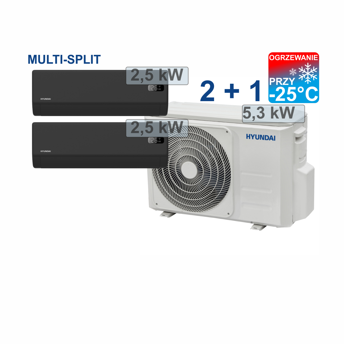 Klimatyzacja multi-split Hyundai Galaxy 2+1 – montaż Rzeszów | nowaKlima.pl